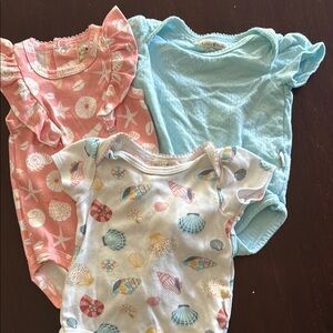 Colorful Seashell and Starfish Bodysuit Set